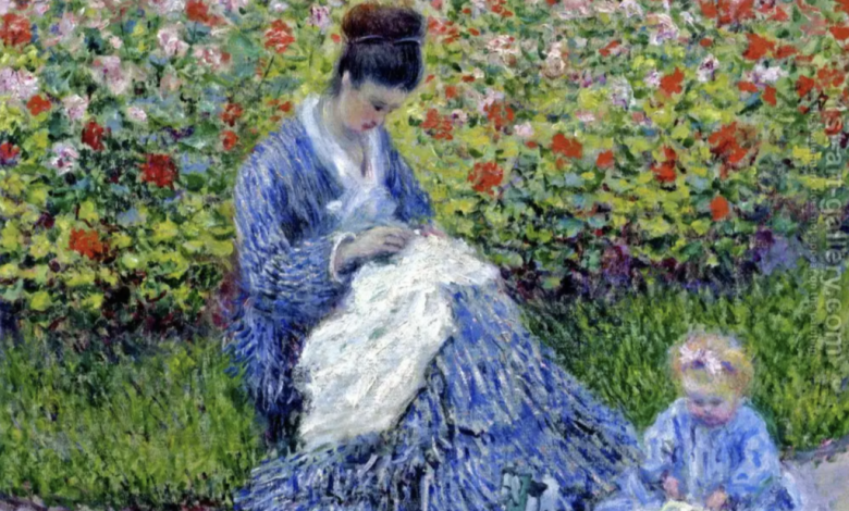 لوحة Madame Monet and Child للفنان كلود مونيه - بيروت كالتشر 2025
